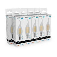 Лампа светодиодная филаментная Filament Elementary 8Вт свеча на ветру 4100К Е14 540лм  42128