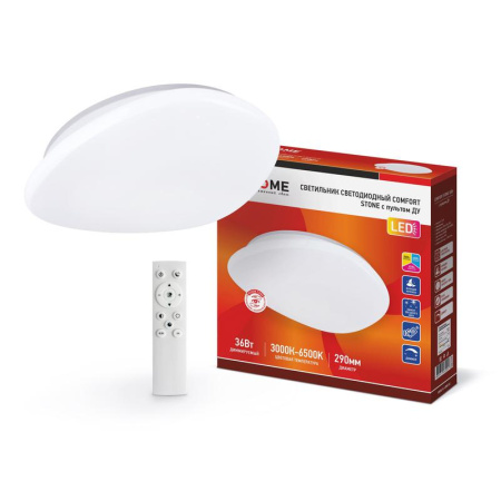 Светильник светодиодный COMFORT STONE 36Вт 230В 3000-6500К 2900лм 290х70мм с пультом ДУ  4690612034584