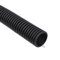 Труба гофрированная ПНД d25мм с протяжкой черн. (уп.50м)  28-0025-3