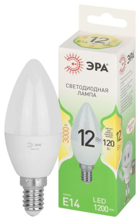 Лампа светодиодная GREEN LINE B35-12W-830-E14 GL E14 12Вт свеча свет тепл.  Б0067089