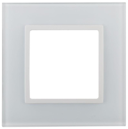 Рамка 1-м 14-5101-01 стекло Elegance бел.+бел.  Б0059166