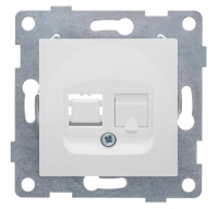 Розетка телефонная 1-м СП Ugra RJ12 механизм бел.  С11Т1-001