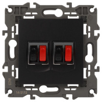 Розетка аудио 2мод. 14-3112-05 Elegance антрацит ЭРА Б0034330