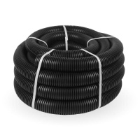 Труба гофрированная ПНД d63мм с протяжкой безгалоген. (HF) черн. (уп.15м)  PR.026351