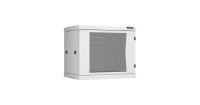 Шкаф настенный разборный 19дюйм 9U стекл. дверь Ш600хВ503хГ450мм 2 пары монтажных направляющих сер.  TWC-096045-R-G-GY
