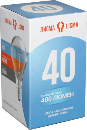 Лампа накаливания ДШ 230-40 40Вт шар прозрачная E14 230В КУ  321606600