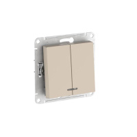 Выключатель 2-кл. AtlasDesign (сх. 5а) 10AX с подсветкой быстрозажим. клем. механизм песочн. SE ATN001253S
