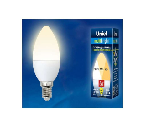 Лампа светодиодная LED-A60-10W/WW/E27/FR/MB PLM11WH Multibright 10Вт грушевидная матовая 3000К тепл. бел. E27 100-50-10 (упак. картон)  UL-00002371