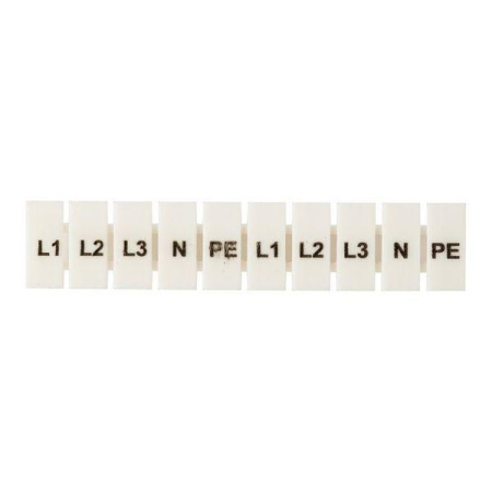 Маркеры для UT/ST/Push-in 2.5 с символами "L1. L2. L3. N. PE" (уп.100шт)  zb-st-2.5-L-1-3