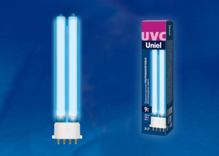 Лампа люминесцентная ультрафиолетовая бактерицидная ESL-PL-9/UVCB/2G7/CL спектр UVC 254нм картон  UL-00004683