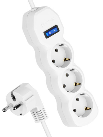 Удлинитель 3х5м с заземл. 10А IP20 ПВС 3х0.75 с выкл.  YKsm5m-3g-Z-V(10A)P