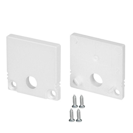 Заглушка SL-SLIM20-H20 WHITE с отверстием пластик (комплект)  047634