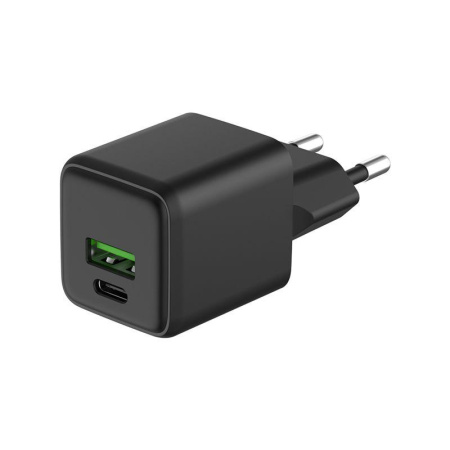 Устройство зарядное сетевое с двумя портами USB-A и USB-C 20Вт GaN  18-2202