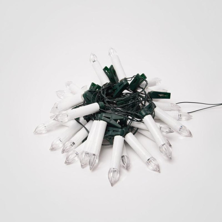 Гирлянда светодиодная ULD-S0600-030/SGA WARM WHITE IP20 CANDLES «Свечки» 6м 30 светодиодов тепл. бел. свет постоянное свечение провод зел. ТМ  UL-00005469