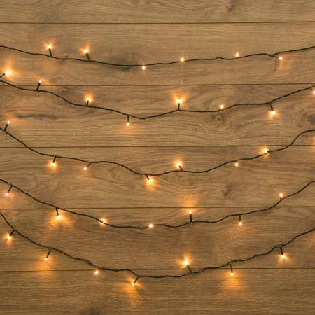 Гирлянда светодиодная универсальная 20м 200LED тепл. бел. 16Вт IP20 с контроллером  304-116