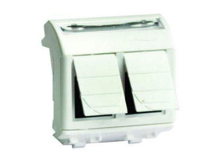Розетка компьютерная 2-м СП 2мод. Brava RJ45 кат.5E бел.  76656B