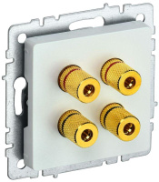 Аудиорозетка 4-м BRITE РА10-БрЖ механизм жемчуж.  BR-S40-K36