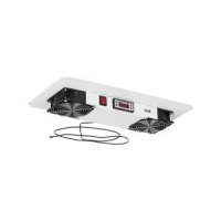 Блок вентиляторный для настенных шкафов TWC и TWA 2 вентилятора с терморегулятором и датчиком без шнура питания сер.  -FAN2-TERM-GY