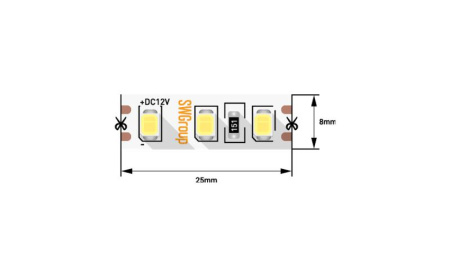 Лента светодиодная стандарт 2835 120 LED/м 9.6Вт/м нейтр. бел. 12В IP20 (уп.5м)  00-00007264