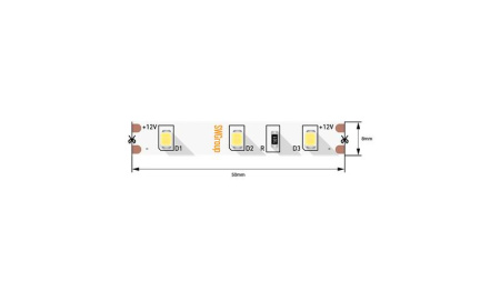 Лента светодиодная стандарт 2835 60LED/м 4.8Вт/м нейтр. бел. 12В IP20 со скотчем 3М (уп.5м)  00-00007260