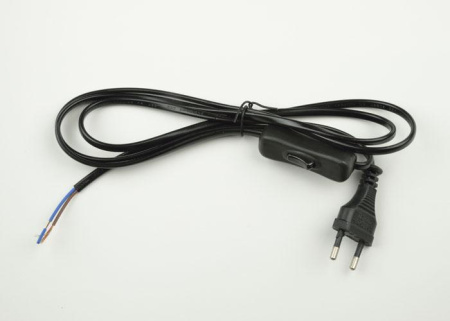 Шнур сетевой UCX-C11/02A-170 BLACK с вилкой и выкл. 2А 500Вт 1.7м черн.  UL-00004432