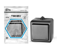 Выключатель 1-кл. ОП Dita IP54 10А 250В карбон  TKL-DT-V1-C14-IP54