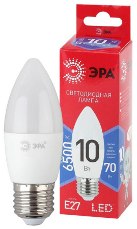 Лампа светодиодная RED LINE LED B35-10W-865-E27 R 10Вт B35 свеча 6500К холод. бел. E27  Б0045338