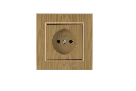 Розетка 1-м СП Karea 10А IP20 б/з дуб  56101022