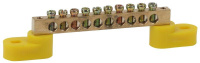Шина PE "земля" на двух угловых изоляторах ШНИ-6х9-10-У2 желт. NO-222-110-1 ЭРА Б0044159