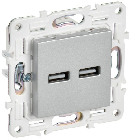 Розетка USB A+A 3.1А SKANDY SK-R15S серебр.  SK-U21-D31-K23