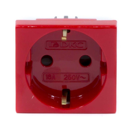 Розетка 1-м 2мод. Viva 16А IP20 2P+E с заземл. защ. шторки красн.  45015
