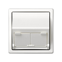 Адаптер на 2 RJ45(12) коннектора 75528; 75540; 75541; 75544-39 75542-30 наклонный 73 Loft бел. 73086-60