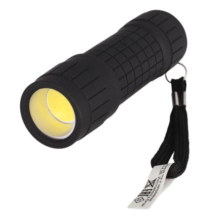Фонарь LED16011 3хR03 COB LED 3Вт пластик. черн. (блист.-пакет)  14773