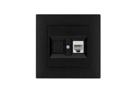 Розетка компьютерная CAT 5+гнездо Karea RIZZ STAR чер.  88054035