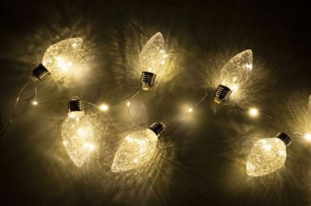 Гирлянда светодиодная "Ягоды" LDM50WW-BO-BS 1.5м 50LED тепл. бел. 0.6Вт IP20 элементы питания 3хAA  4690601047441