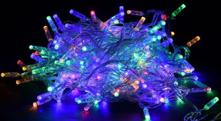 Гирлянда "Нить" 20м 200LED RGB IP44 провод прозр. 230В с контроллером 8 режимов  LGDU111-3-200-20-T-S-44