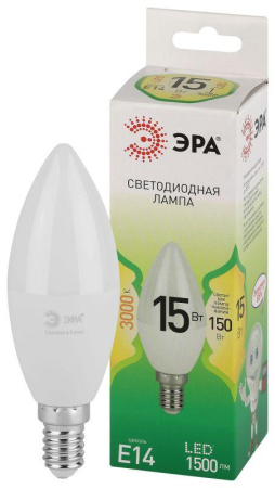 Лампа светодиодная GREEN LINE B35-15W-830-E14 GL E14 15Вт свеча свет тепл.  Б0067130