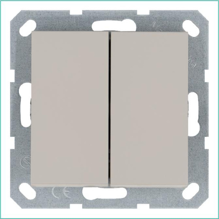 Переключатель проходной 2-кл. 10А IP20 механизм тауп  G3022T