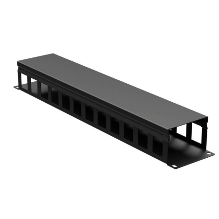 Органайзер кабельный 19дюйм с крышкой 2U глубина 60 мм RAL9005  R5CP1962HEB