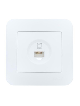 Розетка компьютерная 1-м СП ASTI IP20 RJ45 в сборе Cat 6e бел.  7081-0202-140