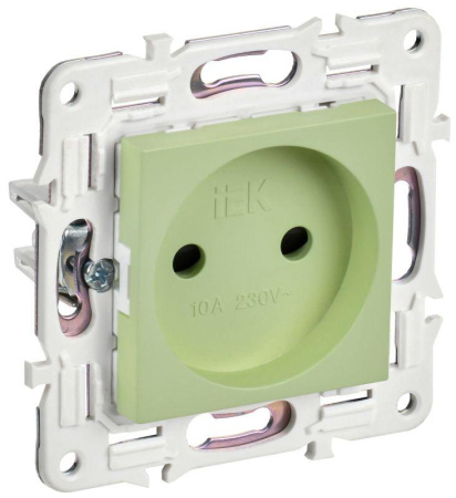 Розетка SKANDY 10А без заземл. защ. штроки SK-R01G мятный  SK-R13-10-K06
