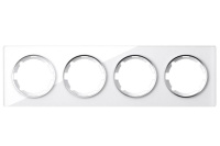 Рамка 4-м Garda горизонт. стеклянная бел. 2E52401300  2234927