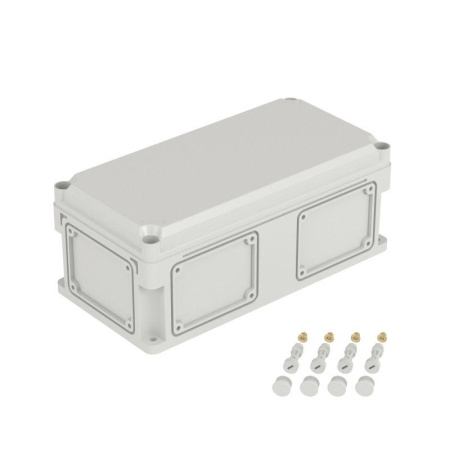 Корпус 400х200х160мм IP67 с непрозр. крышкой 35мм с фланцами пластик.  542310