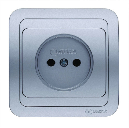 Розетка 1-м СП Mimoza 16А IP20 без заземл. серебр./серебр.  23402