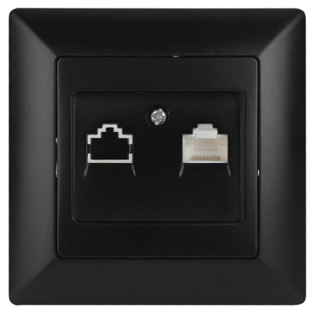 Розетка компьютерная СП Solo 4-303-05 RJ45 антрацит  Б0043386