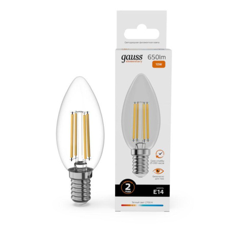 Лампа светодиодная филаментная Filament Elementary 10Вт свеча 2700К Е14 650лм  32110