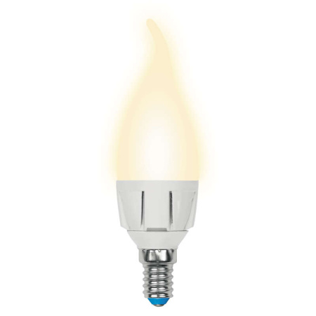 Лампа светодиодная LED-CW37 7W/WW/E14/FR PLP01WH Яркая 7Вт свеча на ветру матовая 3000К тепл. бел. E14 (упак. картон)  UL-00002416