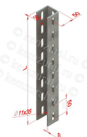 Стойка монтажная СТ50-80-3.0 УХЛ1 (S=3.0мм) усилен. гор. цинк  473 500808 19