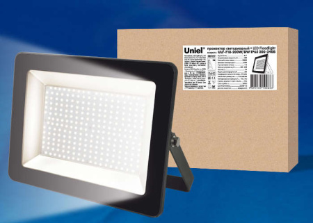 Прожектор светодиодный ULF-F18-200W/DW IP65 200-240В BLACK 6500К  UL-00003318