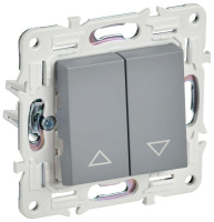 Выключатель жалюзи SKANDY 10А SK-V12Gr сер.  SK-V15-0-10-K03